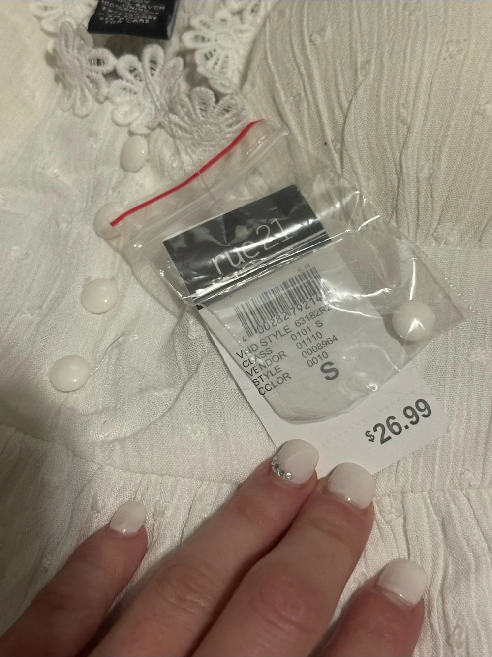 Rue21 White Eyelet Spaghetti-Strap Sundress